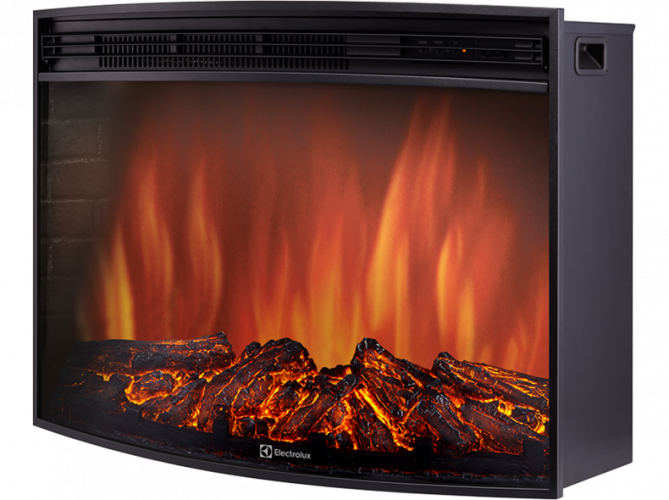 Электрокамин с широким очагом 2D Electrolux EFP/P-3320RLS с порталом Firelight Rome 30 темный дуб